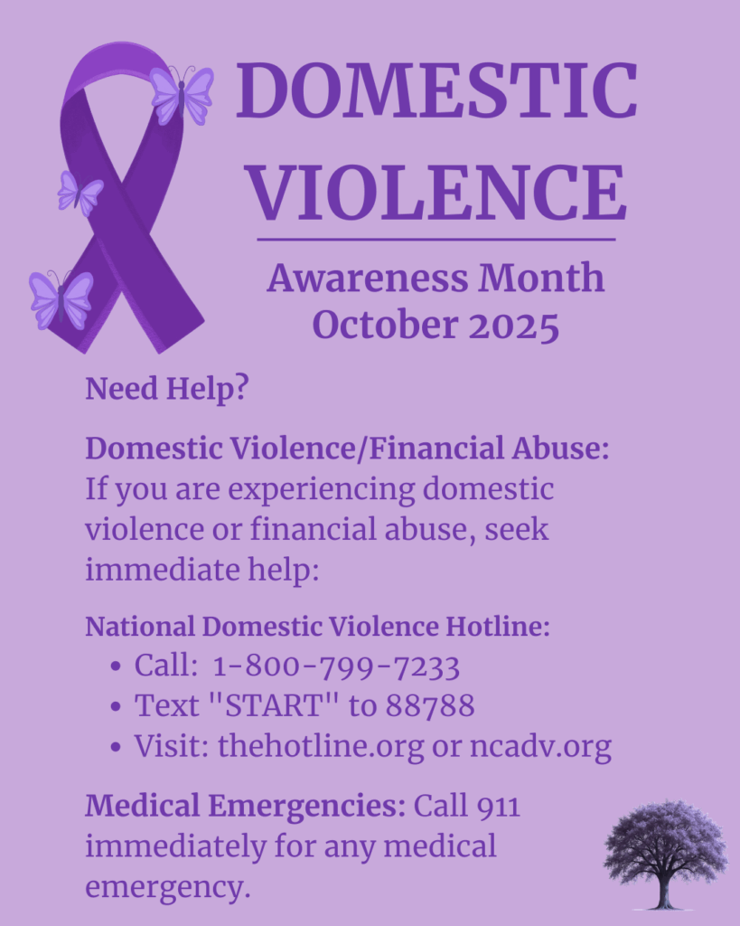 Need Help?
Domestic Violence/Financial Abuse: If you are experiencing domestic violence or financial abuse, seek immediate help:
National Domestic Violence Hotline:
Call: 1-800-799-7233
Text "START" to 88788
Visit: thehotline.org or ncadv.org
Medical Emergencies: Call 911 immediately for any medical emergency.
#DomesticViolence #DV #DVAM2025 #EmploymentInterference #FinancialControl #Isolation #CreditAbuse #IdentityAbuse #Economic Exploitation #ResourceDestruction #FinancialAbuse #VickysPathways