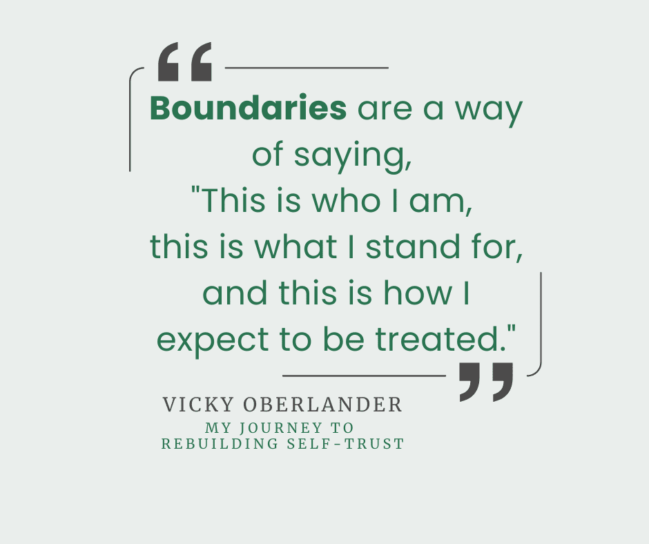 "Boundaries are a way of saying, "This is who I am, this is what I stand for, and this is how I expect to be treated." - Vicky Oberlander